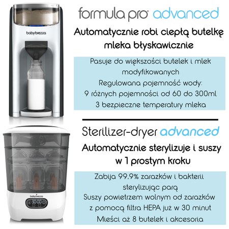 Ekspres do mleka Baby Brezza Formula Pro Advanced + GRATIS lejek + pokrywa