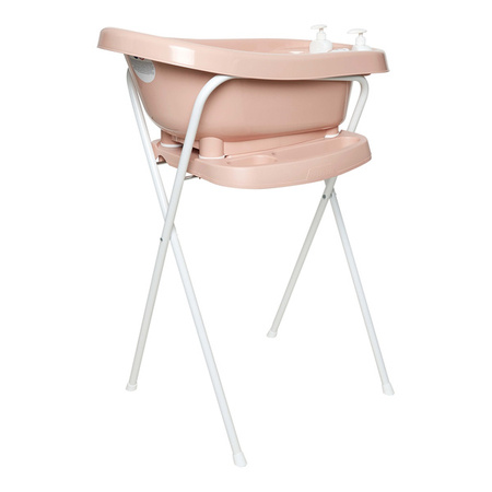 Zestaw bébé-jou Wanienka Thermo Pale Pink 426009 + stojak 103 cm