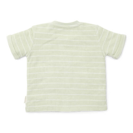 Little Dutch T-shirt frotte z krótkim rękawem Farm Green Stripes - 92 CL24021021