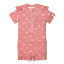 Little Dutch Swimsuit z krótkim rękawem Ocean Treasures Pink - 74/80