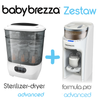 ZESTAW: Ekspres do mleka Baby Brezza Formula Pro Advanced + Sterilizer Dryer Advanced All White
