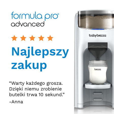 Ekspres do mleka Baby Brezza Formula Pro Advanced All White + GRATIS lejek + pokrywa