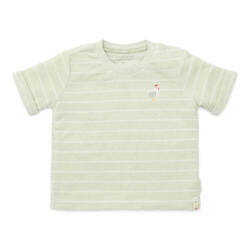Little Dutch T-shirt frotte z krótkim rękawem Farm Green Stripes - 74 CL24021018