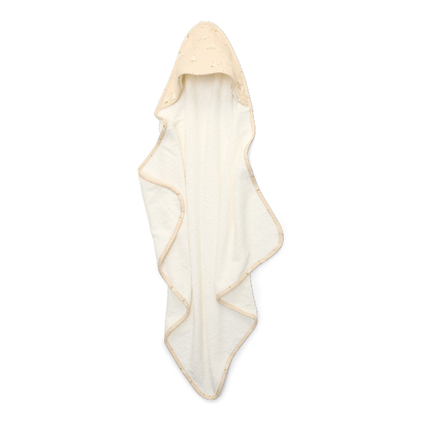 Little Dutch Bawełniany ręcznik z kapturem Little Goose 75 x 75 cm