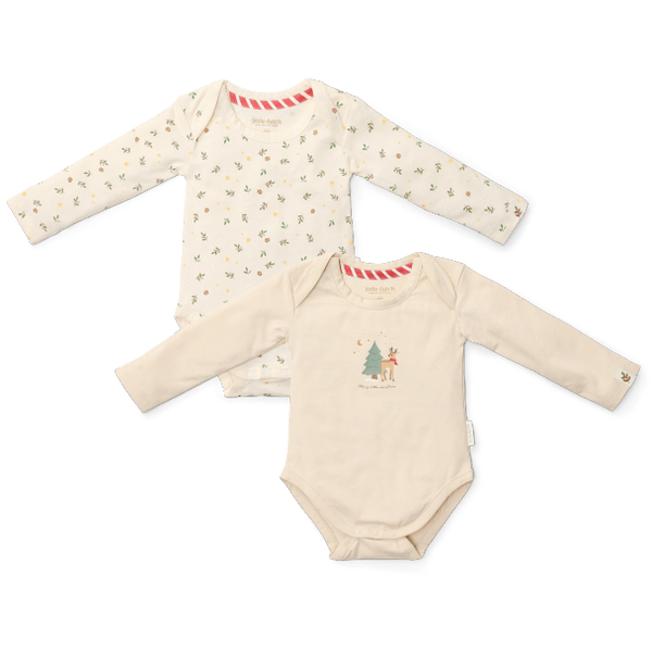 Little Dutch Body z długim rękawem - zestaw 2 szt. Little Christmas - 74/80