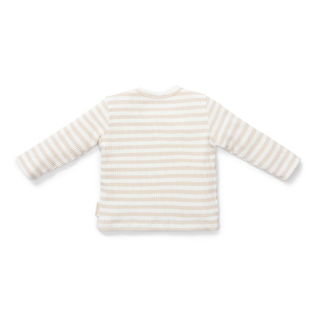 Little Dutch T-shirt z długim rękawem Stripe Sand/White - 68cm CL24221017