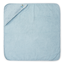 Little Dutch Bawełniany ręcznik z kapturem Pure Denim Blue 100 x 100 cm