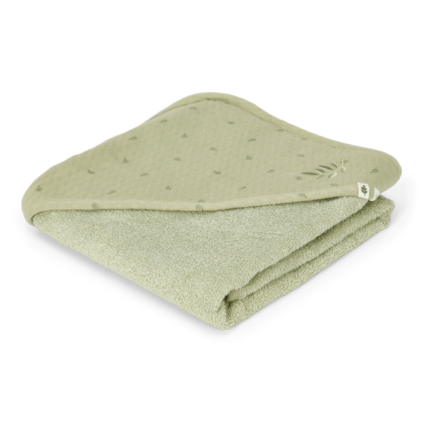 Little Dutch Bawełniany ręcznik z kapturem Pure Sage 100 x 100 cm