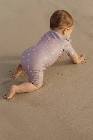 Little Dutch Swimsuit z rękawami Mauve Blossom - 98/104 CL45473917