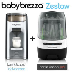 ZESTAW: Ekspres do mleka Baby Brezza Formula Pro Advanced + Bottle Washer Pro Black&White
