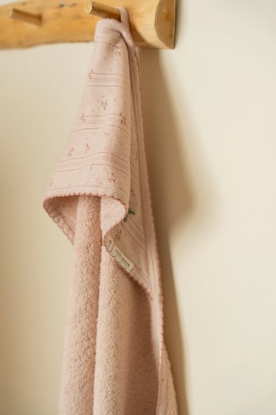 Little Dutch Bawełniany ręcznik z kapturem Pure Blossom 75 x 75 cm