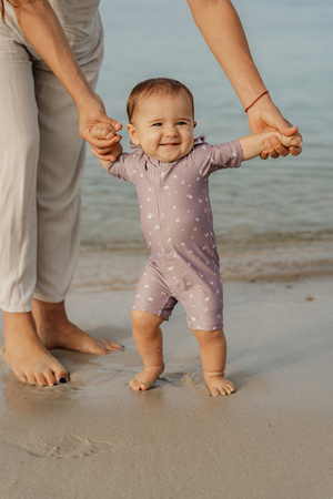 Little Dutch Swimsuit z rękawami Mauve Blossom - 98/104 CL45473917