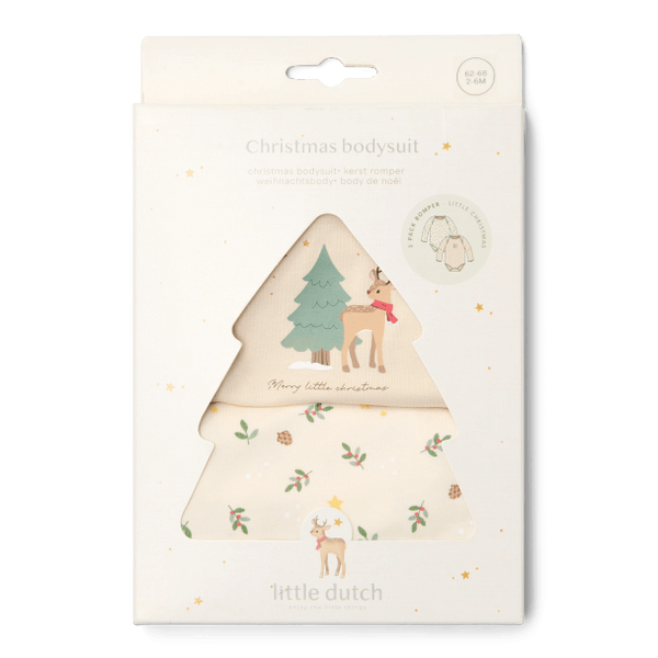 Little Dutch Body z długim rękawem - zestaw 2 szt. Little Christmas - 74/80