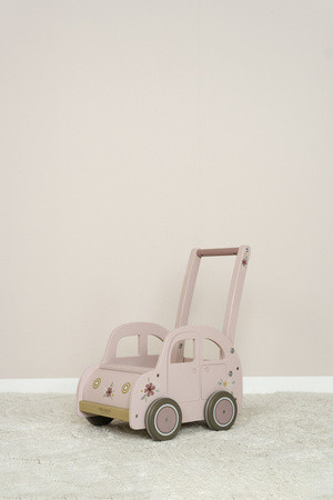Little Dutch Wózeczek drewniany na zabawki Pink FSC