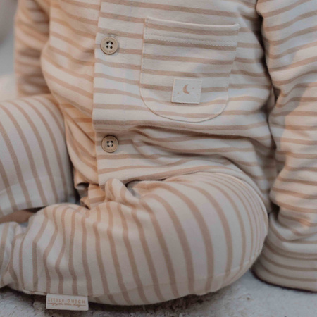 Little Dutch Piżamka jednoczęściowa Natural Stripes - 62/68
