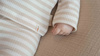 Little Dutch T-shirt z długim rękawem Stripe Sand/White - 68cm CL24221017