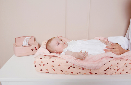 Zestaw bébé-jou Wanienka Thermo Pale Pink 426009 + stojak 103 cm