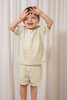 Little Dutch T-shirt frotte z krótkim rękawem Farm Green Stripes - 92 CL24021021
