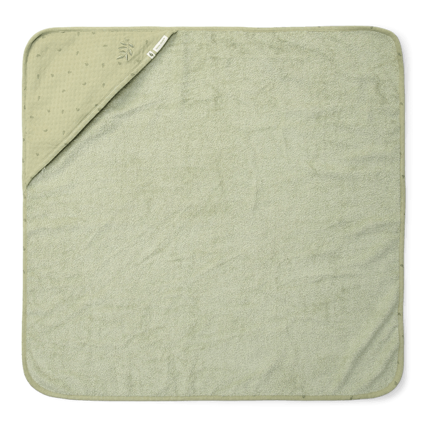 Little Dutch Bawełniany ręcznik z kapturem Pure Sage 75 x 75 cm