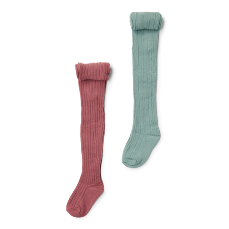 Little Dutch Rajstopy 2-pak Sand / Warm rose rozm. 74/80