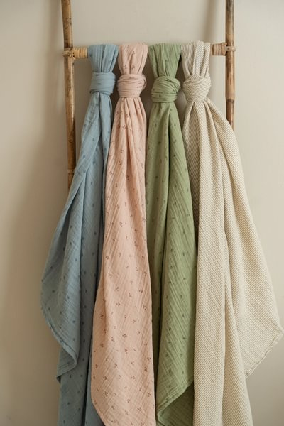 Little Dutch Otulacz muślinowy 120 x 120 cm Pure Denim Blue