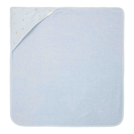 Little Dutch Bawełniany ręcznik z kapturem 100x100 cm Blue