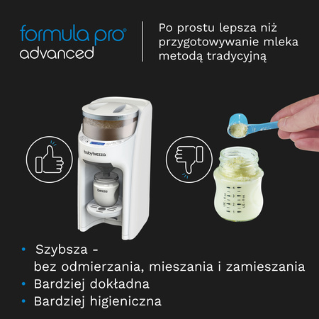 Ekspres do mleka Baby Brezza Formula Pro Advanced All White + GRATIS lejek + pokrywa