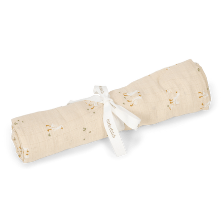 Little Dutch Otulacz muślinowy 120x120 cm Blueberry Leaves