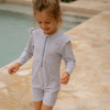 Little Dutch Swimsuit z długim rękawem Sunny Flowers Blue - 86/92