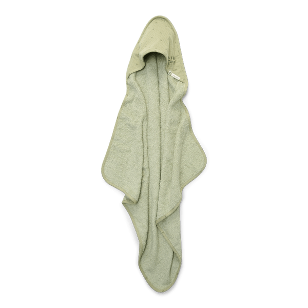 Little Dutch Bawełniany ręcznik z kapturem Pure Sage 75 x 75 cm