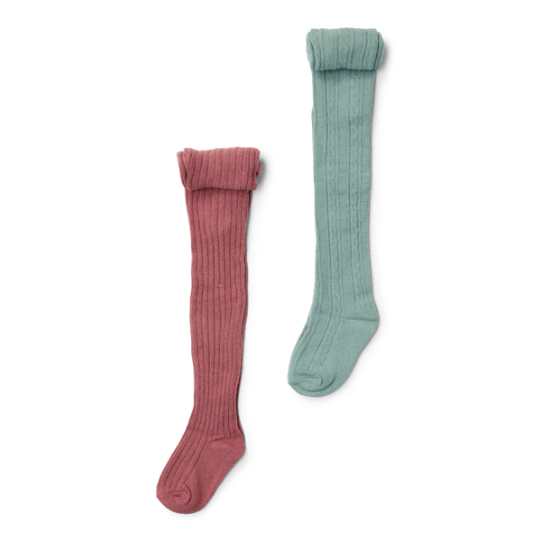 Little Dutch Rajstopy 2-pak Rouge/Garden Green - 74/80