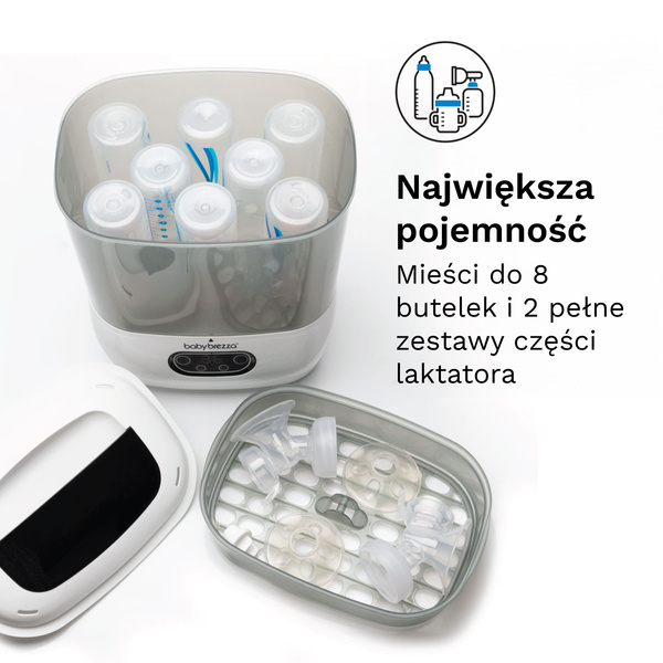 TANIEJ W ZESTAWIE: Ekspres do mleka Baby Brezza Formula Pro Advanced All Black+ Sterilizer Dryer Advanced