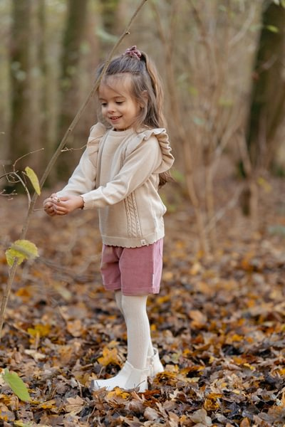 Little Dutch Rajstopy 2-pak Sand/Velvet Rose - 98/104