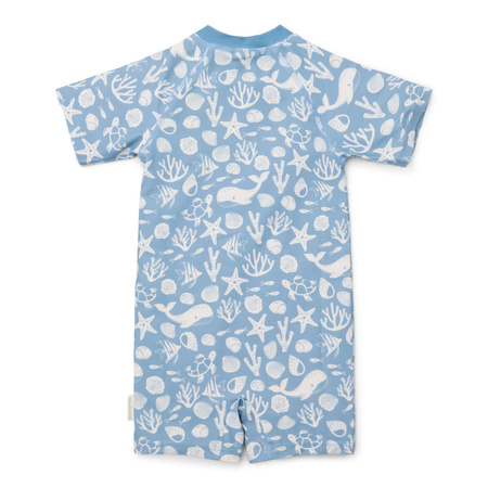 Little Dutch Swimsuit z krótkim rękawem Sea Life Ocean Blue - 98/104