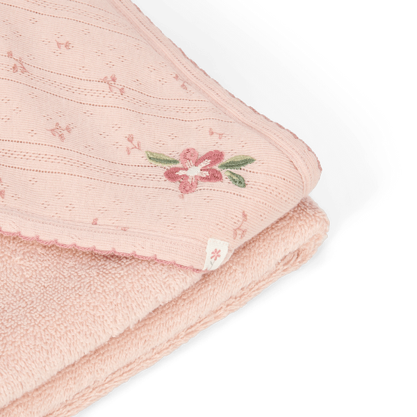 Little Dutch Bawełniany ręcznik z kapturem Pure Blossom 75 x 75 cm