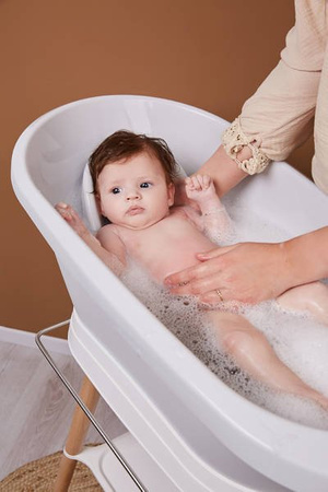 Zestaw bébé-jou Wanienka Sense Edition z czujnikami temperatury Szara 4202051 + stojak