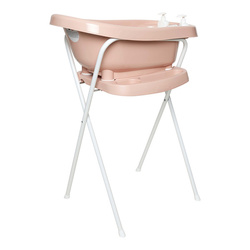 Zestaw bébé-jou Wanienka Thermo Pale Pink 426009 + stojak 98 cm