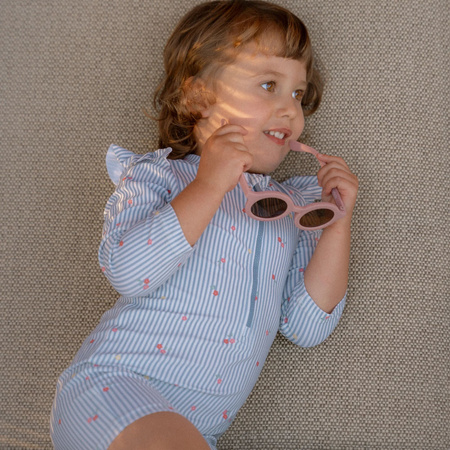 Little Dutch Swimsuit z długim rękawem Sunny Flowers Blue - 98/104