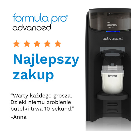 Ekspres do mleka Baby Brezza Formula Pro Advanced All Black + GRATIS lejek + pokrywa