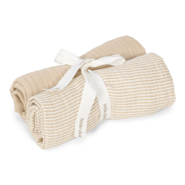 Little Dutch Otulacze muślinowe 70 x 70 cm (2 szt.) Pure Soft Beige