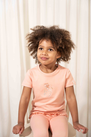 Little Dutch T-shirt z krótkim rękawem Flower Pink - 74 CL24021120