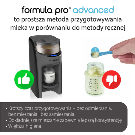 Ekspres do mleka Baby Brezza Formula Pro Advanced Charcoal + GRATIS lejek + pokrywa