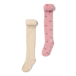 Little Dutch Rajstopy 2-pak Sand/Velvet Rose - 86/92