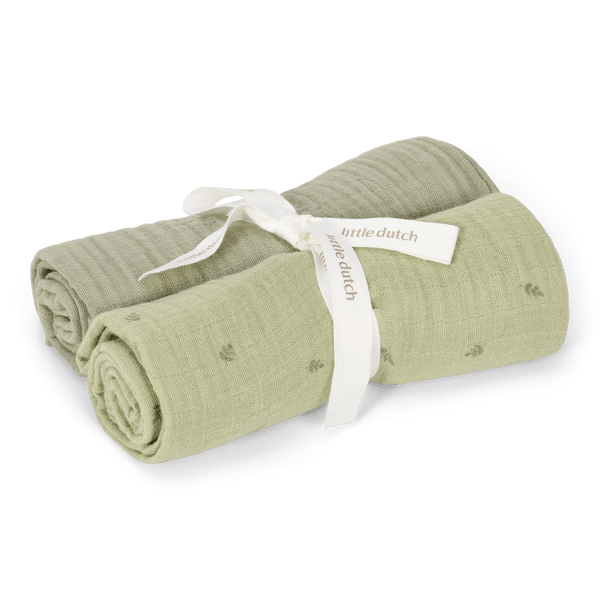 Little Dutch Otulacze muślinowe 70 x 70 cm (2 szt.) Pure Sage
