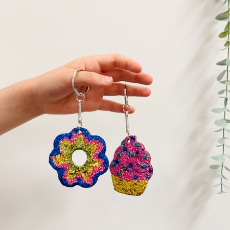 Tiger Tribe Zestaw Kreatywny - Brokatowe Breloczki