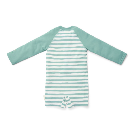 Little Dutch Swimsuit z długim rękawem Stripes Surf Blue - 98/104