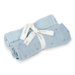 Little Dutch Otulacze muślinowe 70 x 70 cm (2 szt.) Pure Denim Blue