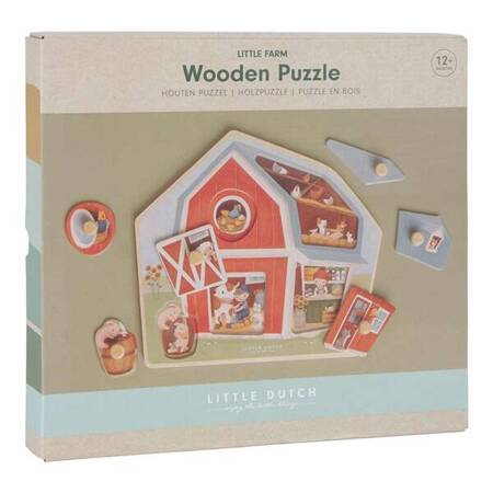 Little Dutch Drewniane puzzle Little Farm FSC LD7158