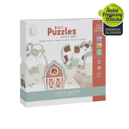 Little Dutch Puzzle 6 elementów Little Farm FSC LD7148