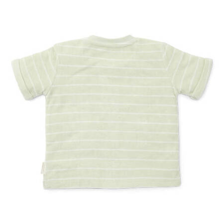 Little Dutch T-shirt frotte z krótkim rękawem Farm Green Stripes - 92 CL24021021